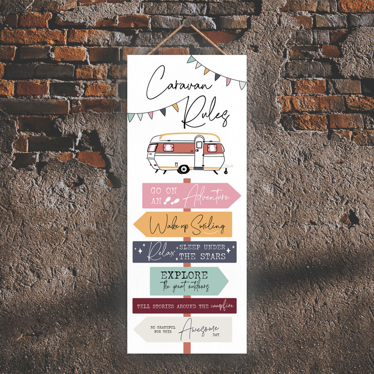 Maturi Camper Caravan Rules Sign Wall Décor Wayfair.co.uk